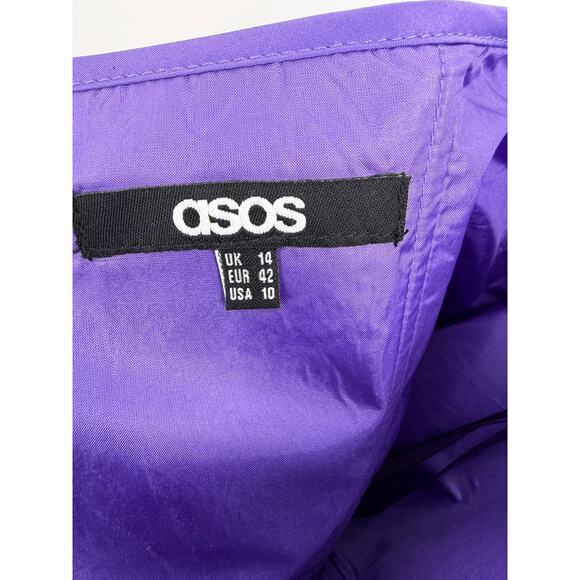 Vintage 2010s ASOS Strapless Mini Dress Size 10 Purple Glam Sculptural Club Wear - Picture 6 of 11